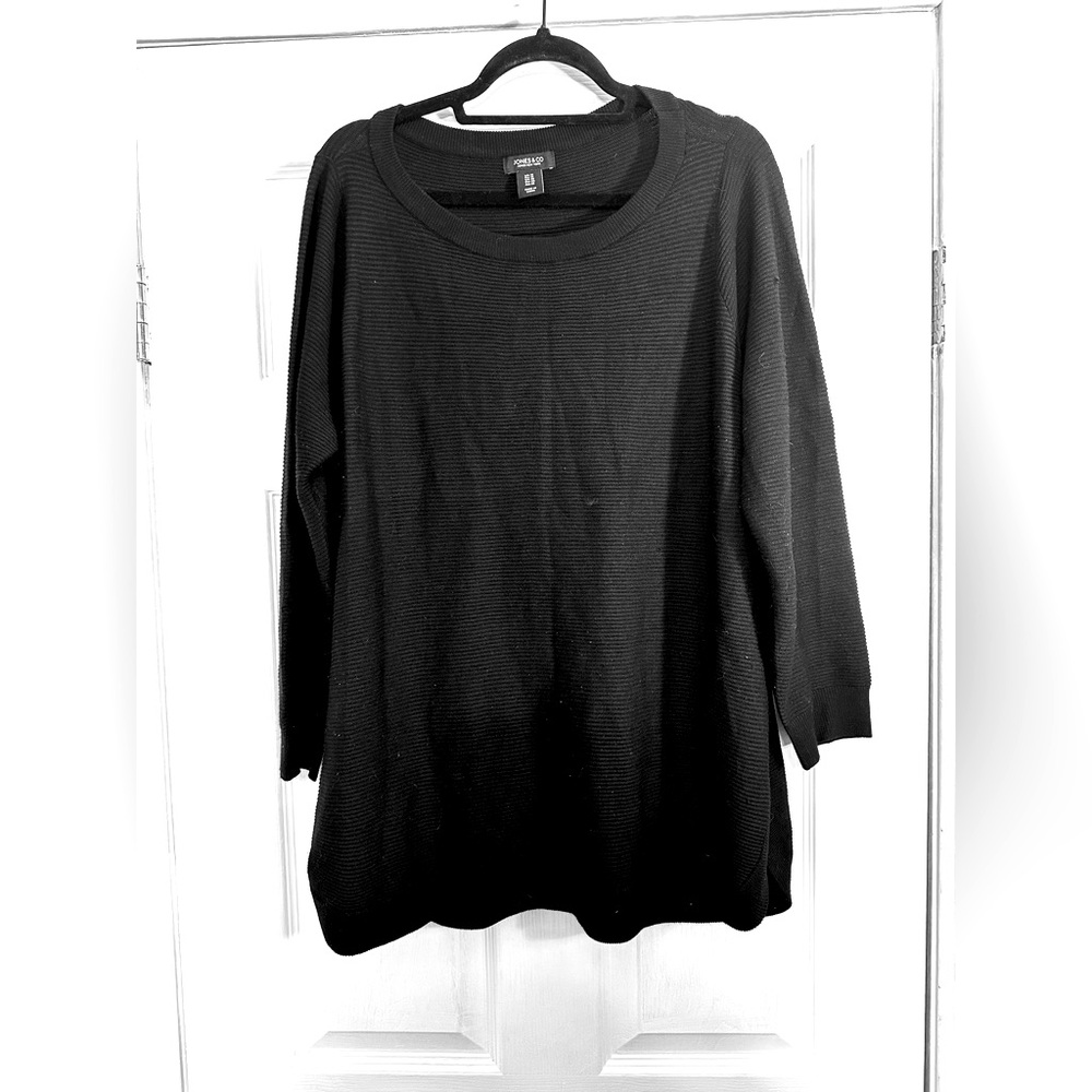 Jones New York black ribbed sweater 1X